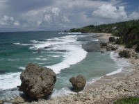 Bathsheba Beach je nejznámější surfařskou pláží na Barbadosu