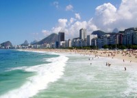 Slavná brazilská pláž Copacabana